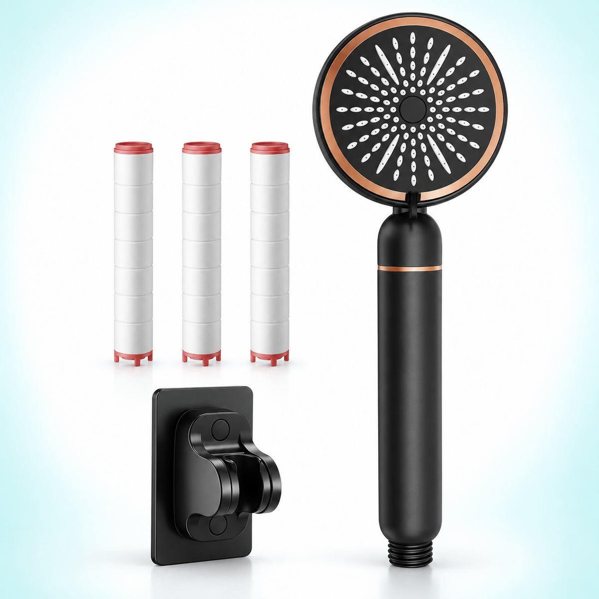 filtered handheld showerhead with selected accessories