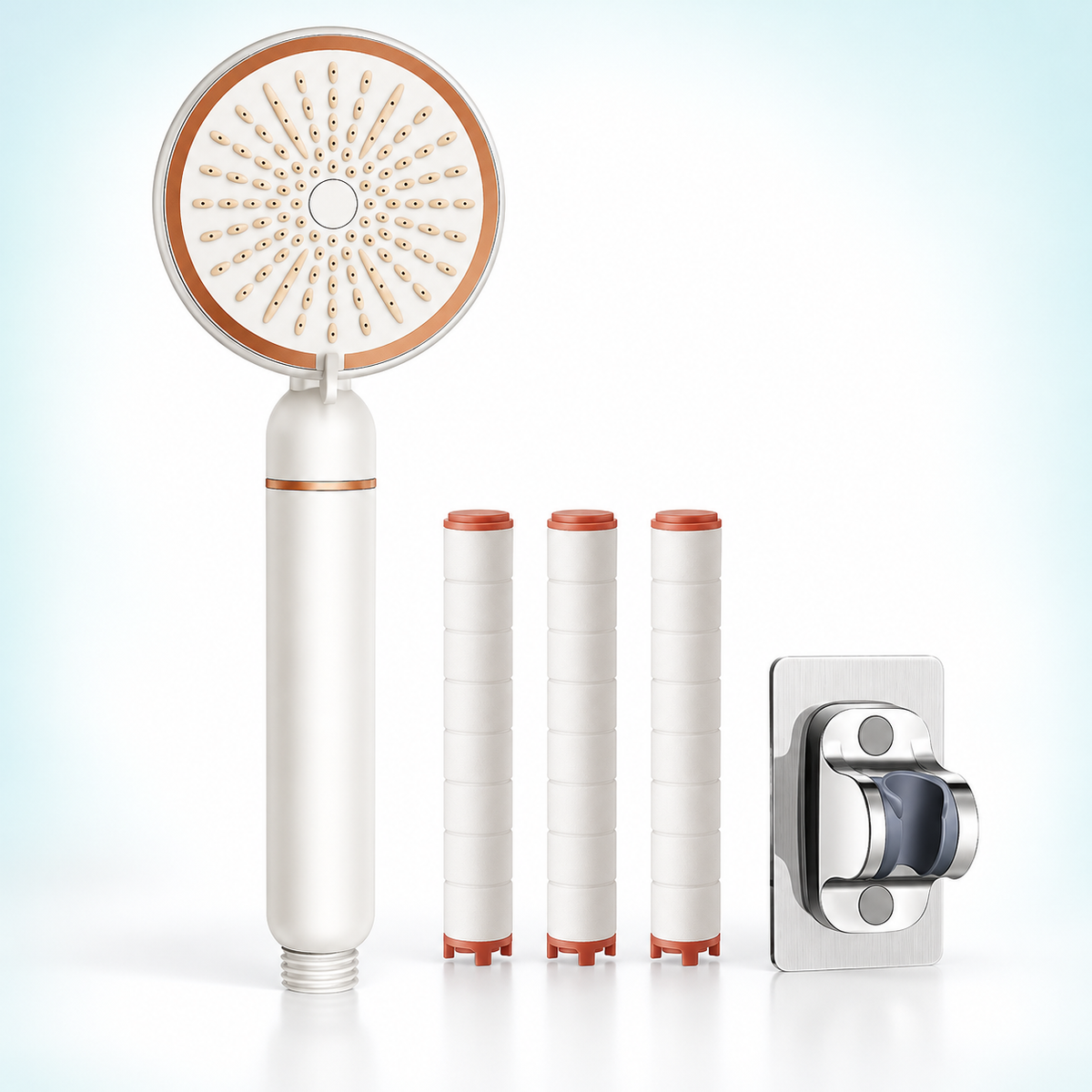 filtered handheld showerhead with selected accessories