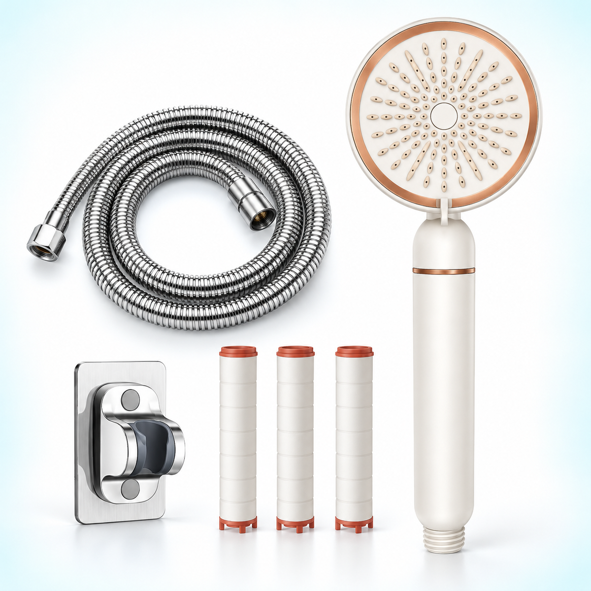 filtered handheld showerhead with selected accessories