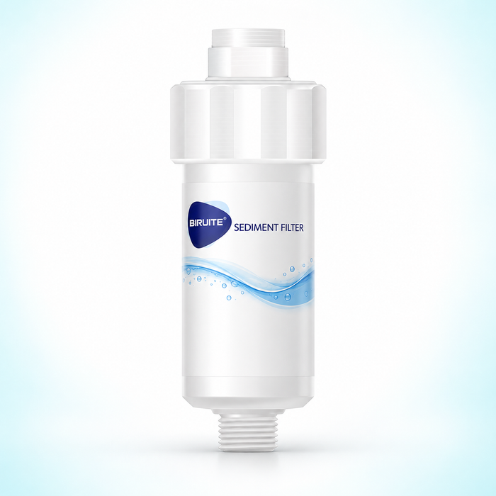 White inline water filter