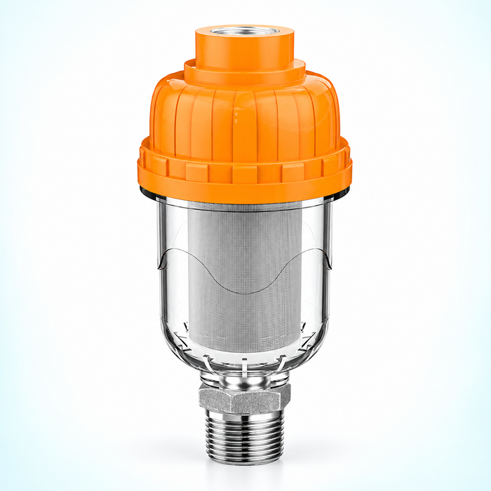 inline water filter - Orange / 1/2 to 3/4 Adapter