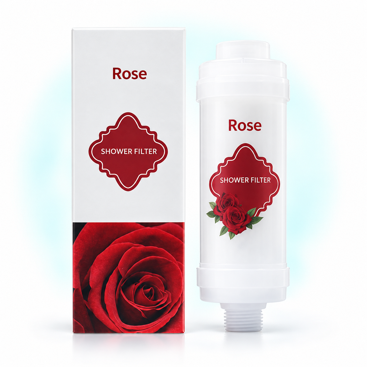 Rose inline shower filter
