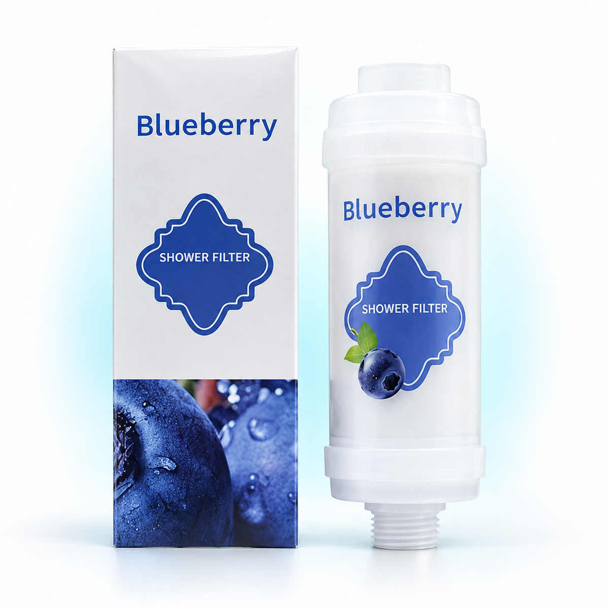 Blueberry inline shower filter
