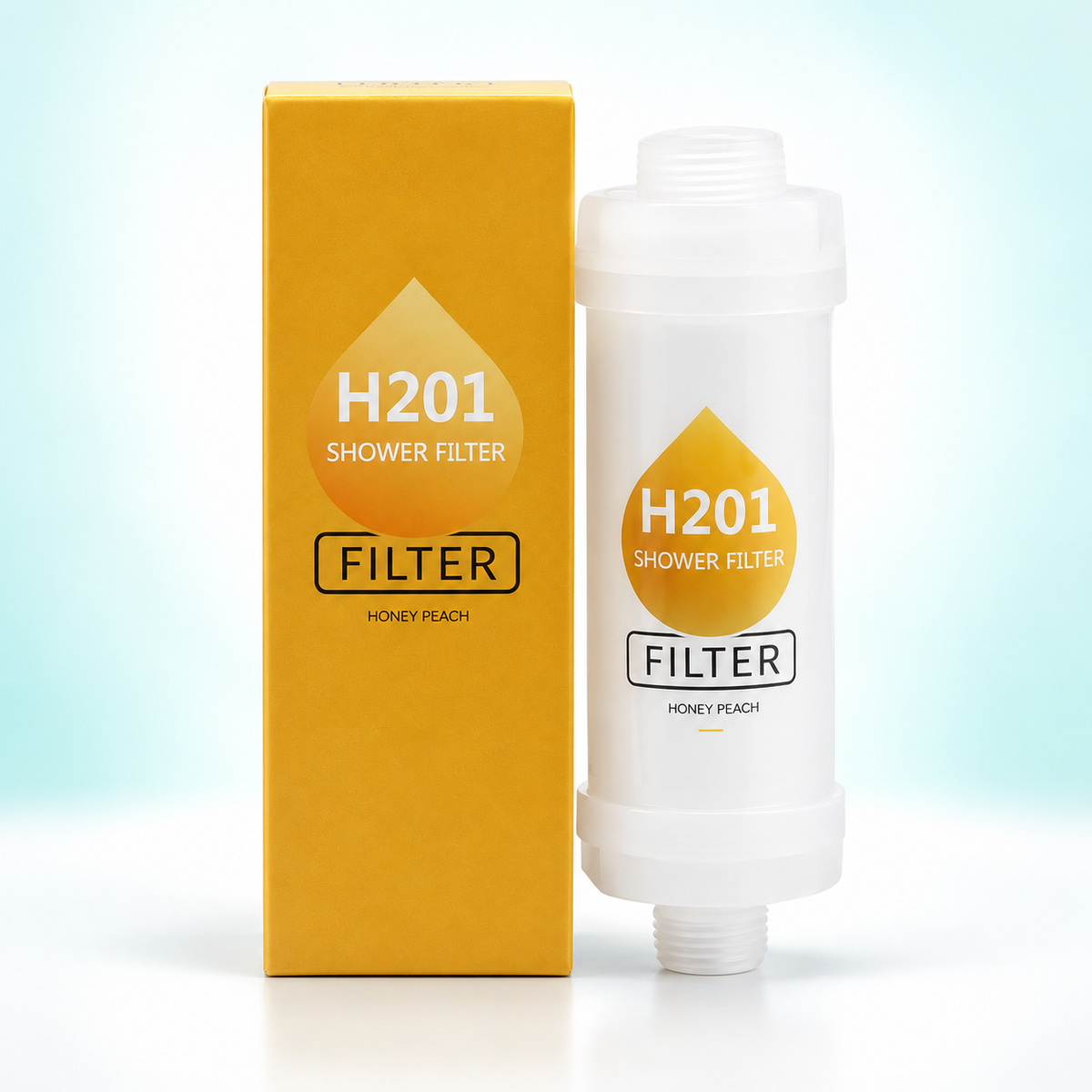 Peach inline shower filter