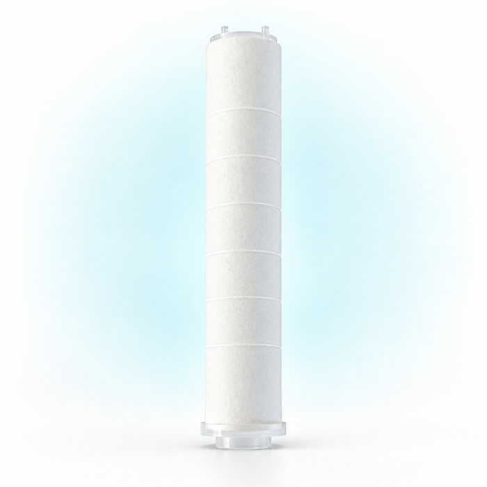 Single white shower filter replacement cartridge