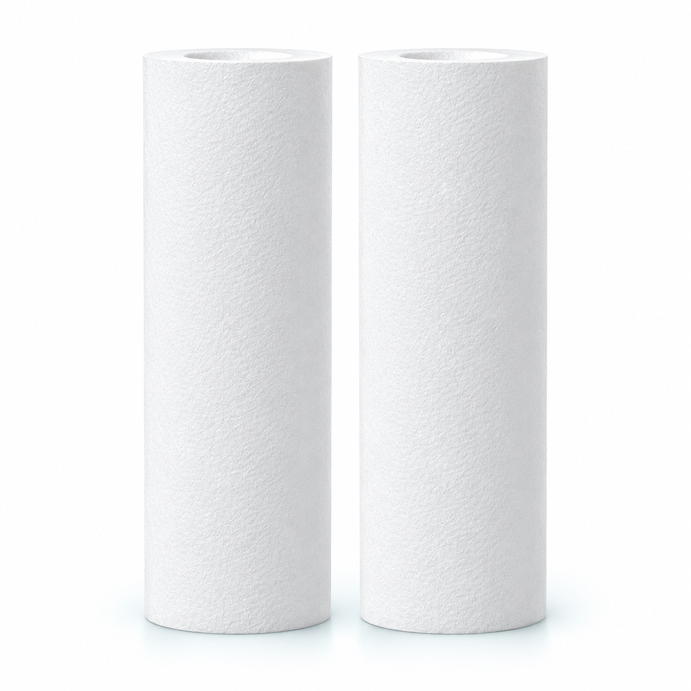 Two white replacement filter cartridges