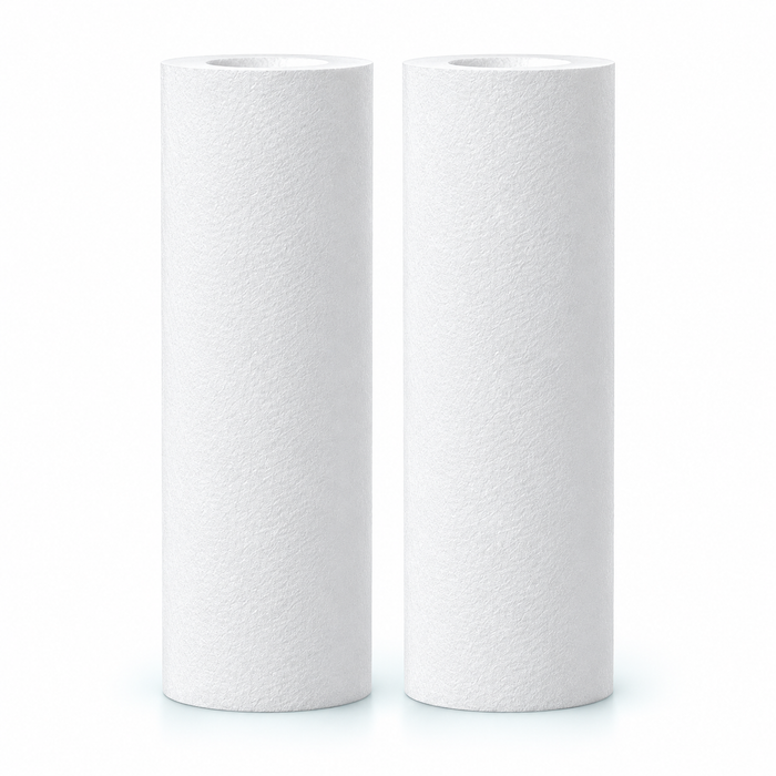 Two white replacement filter cartridges