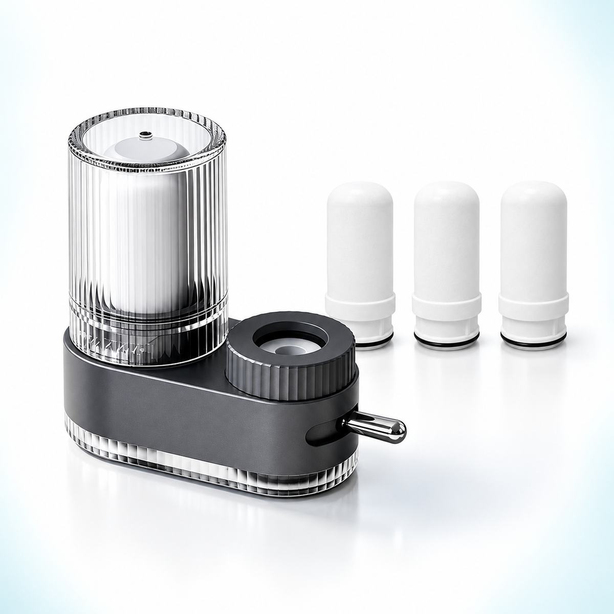 Gunmetal B1 faucet filter with 4 ceramic cartridges total