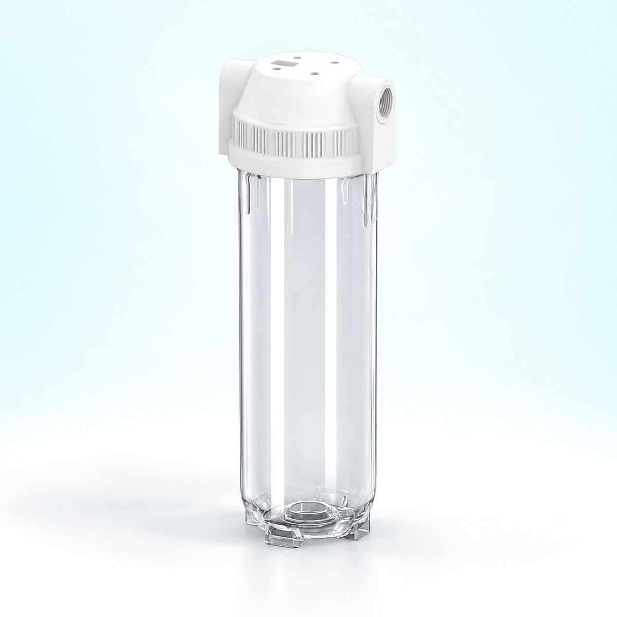 transparent 10-inch filter housing - 1/2 in Plastic Thread / No Bracket