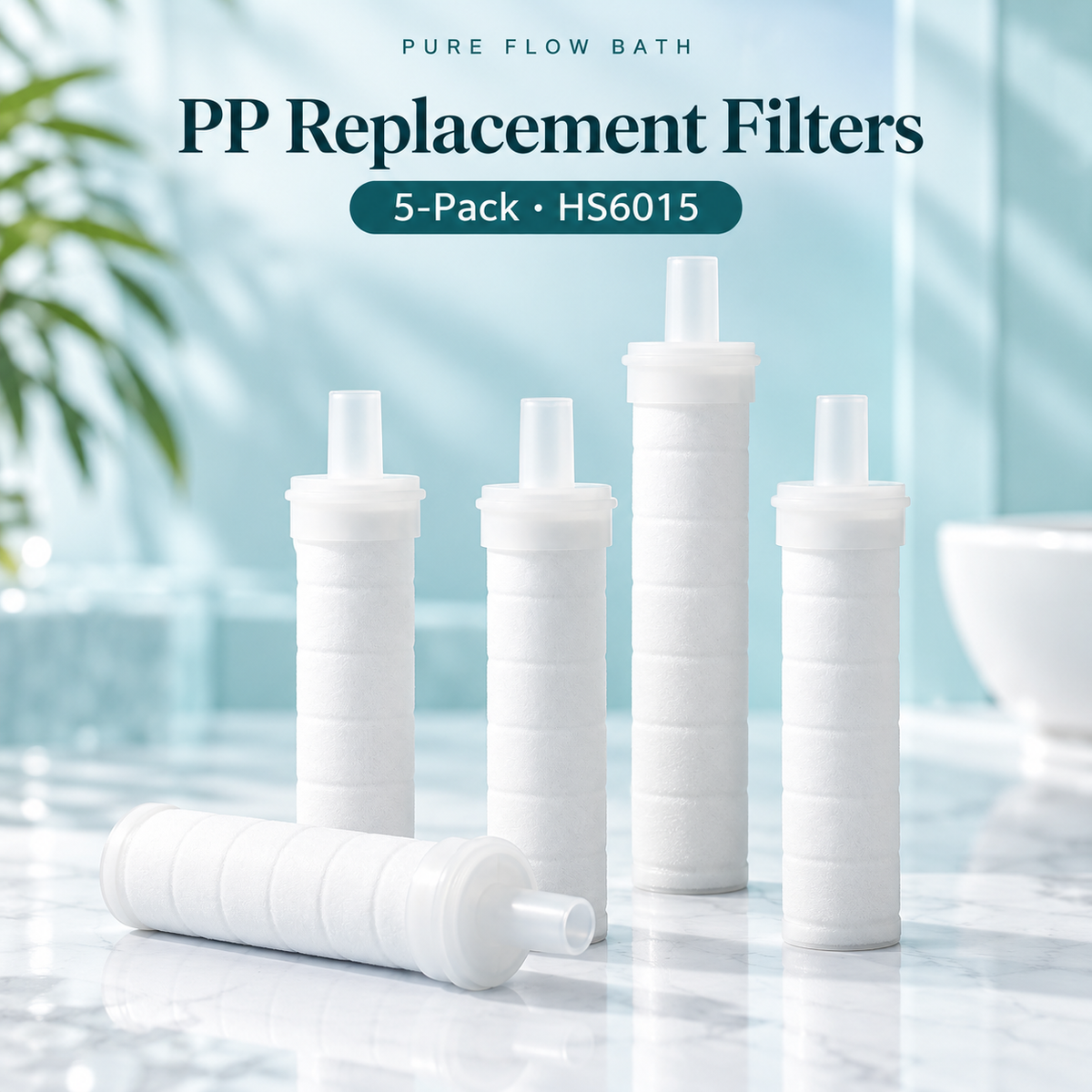 Pure Flow Bath PP Replacement Filters — 5-Pack · HS6015