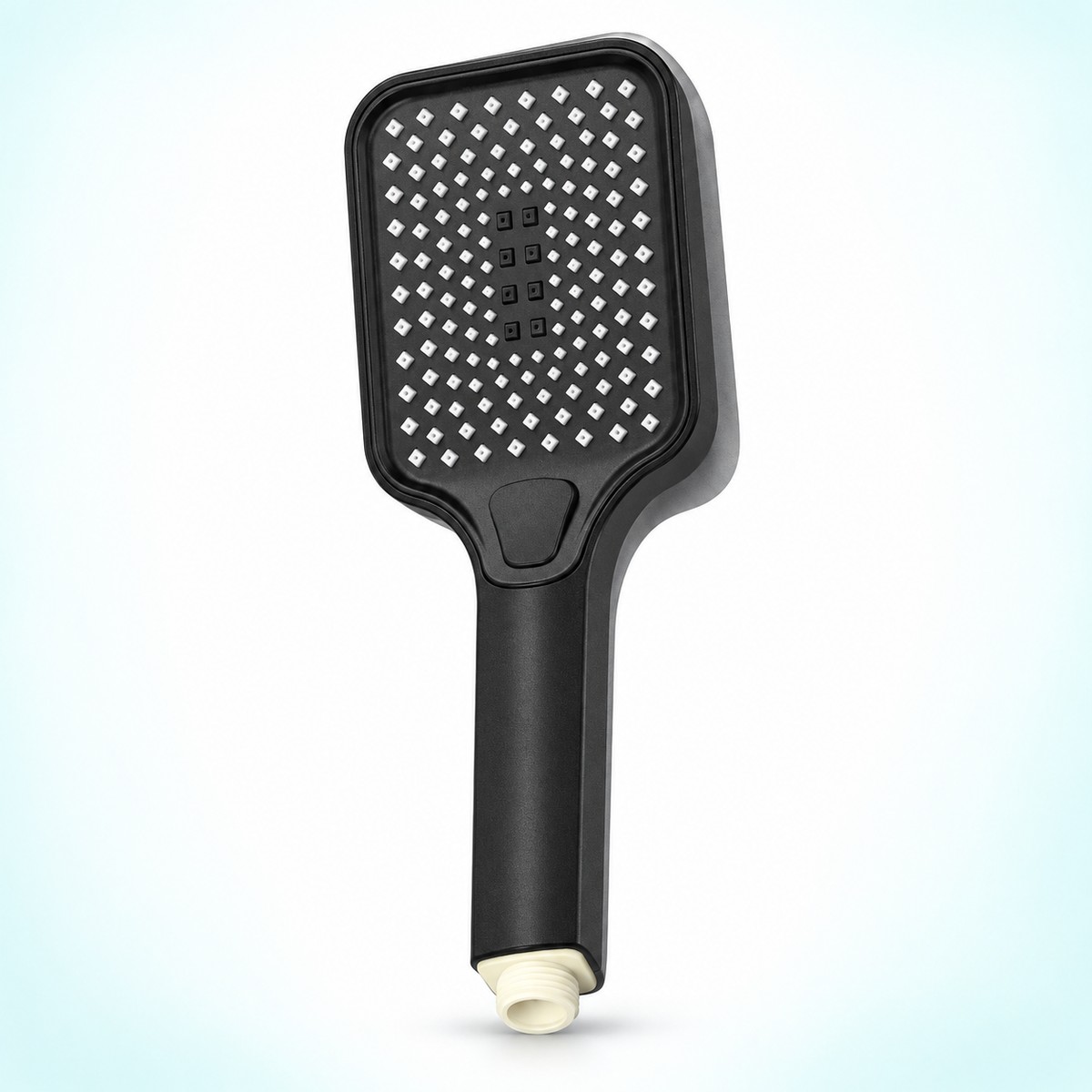 Three-mode rectangular handheld shower head in Black, Head Only