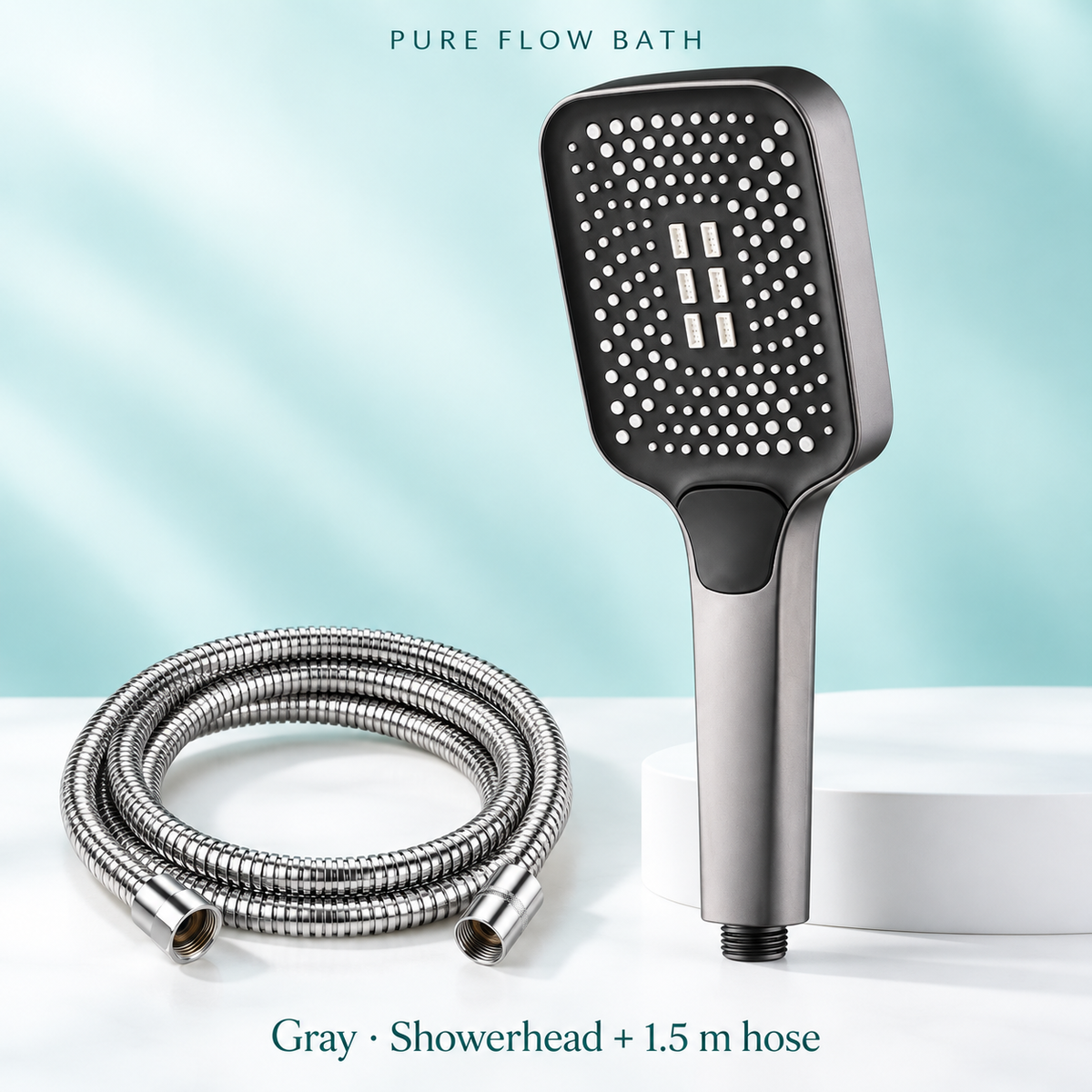 Pure Flow Bath Gray · Showerhead + 1.5 m hose
