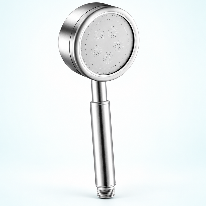 Stainless steel handheld shower head in Brushed Silver, Head Only