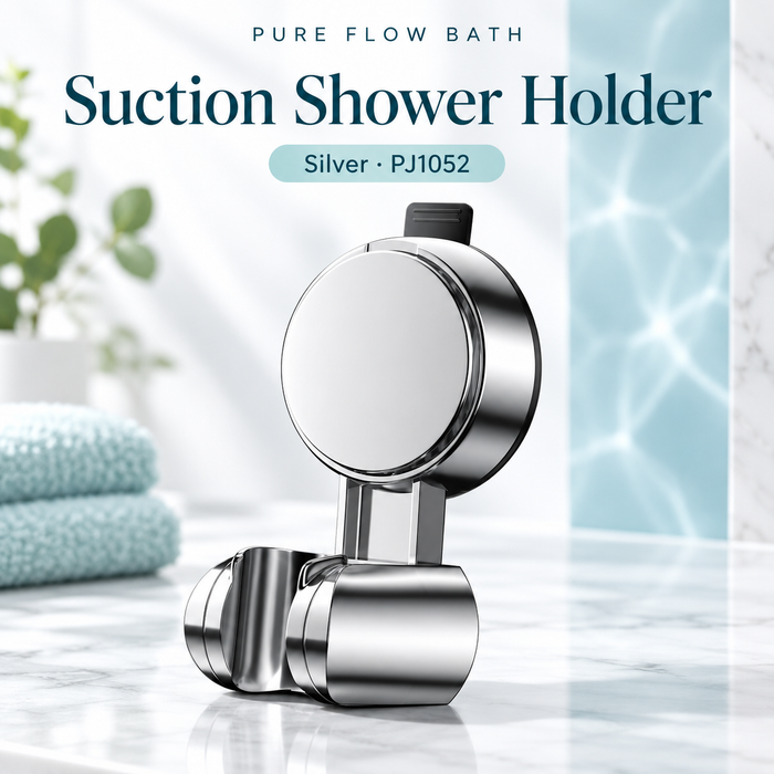 Pure Flow Bath Suction Shower Holder — Silver · PJ1052