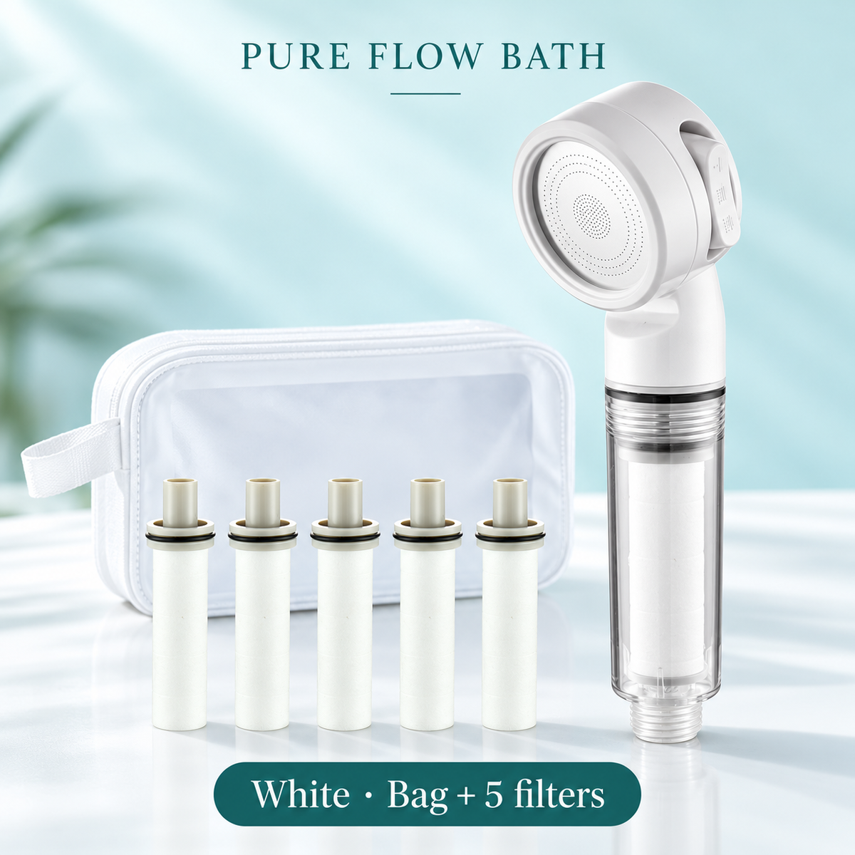 Pure Flow Bath White · Bag + 5 filters