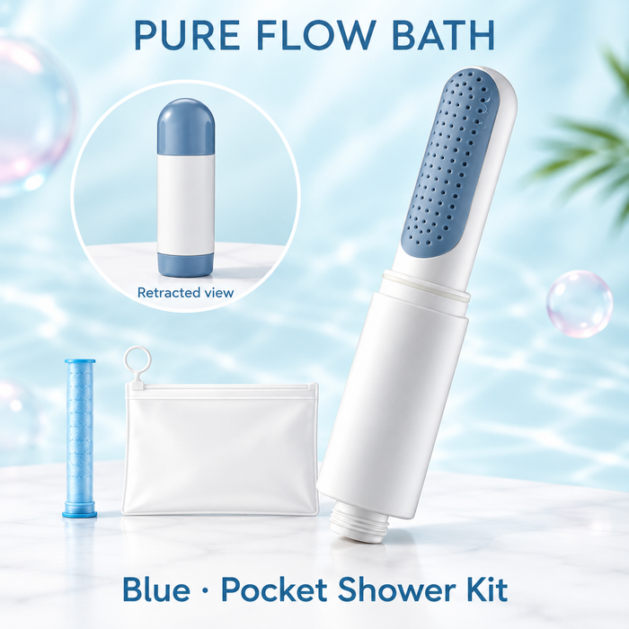 Pure Flow Bath Blue · Pocket Shower Kit