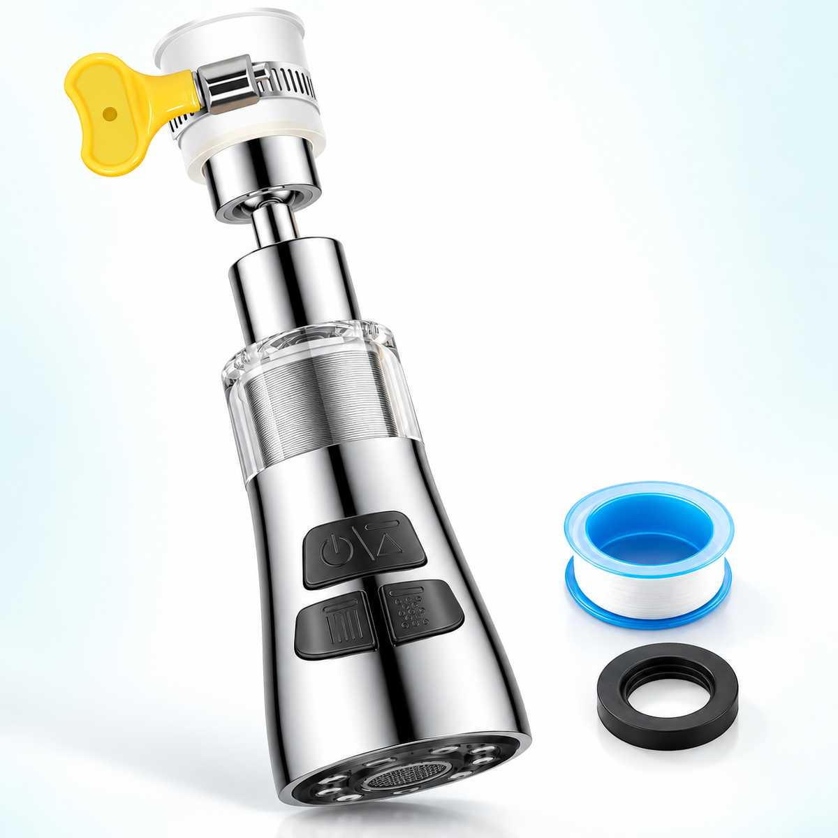 four-mode faucet filter - Bright Silver / Universal Adapter