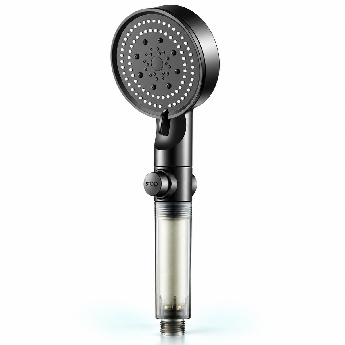 five-mode filtered showerhead - Black / Showerhead only