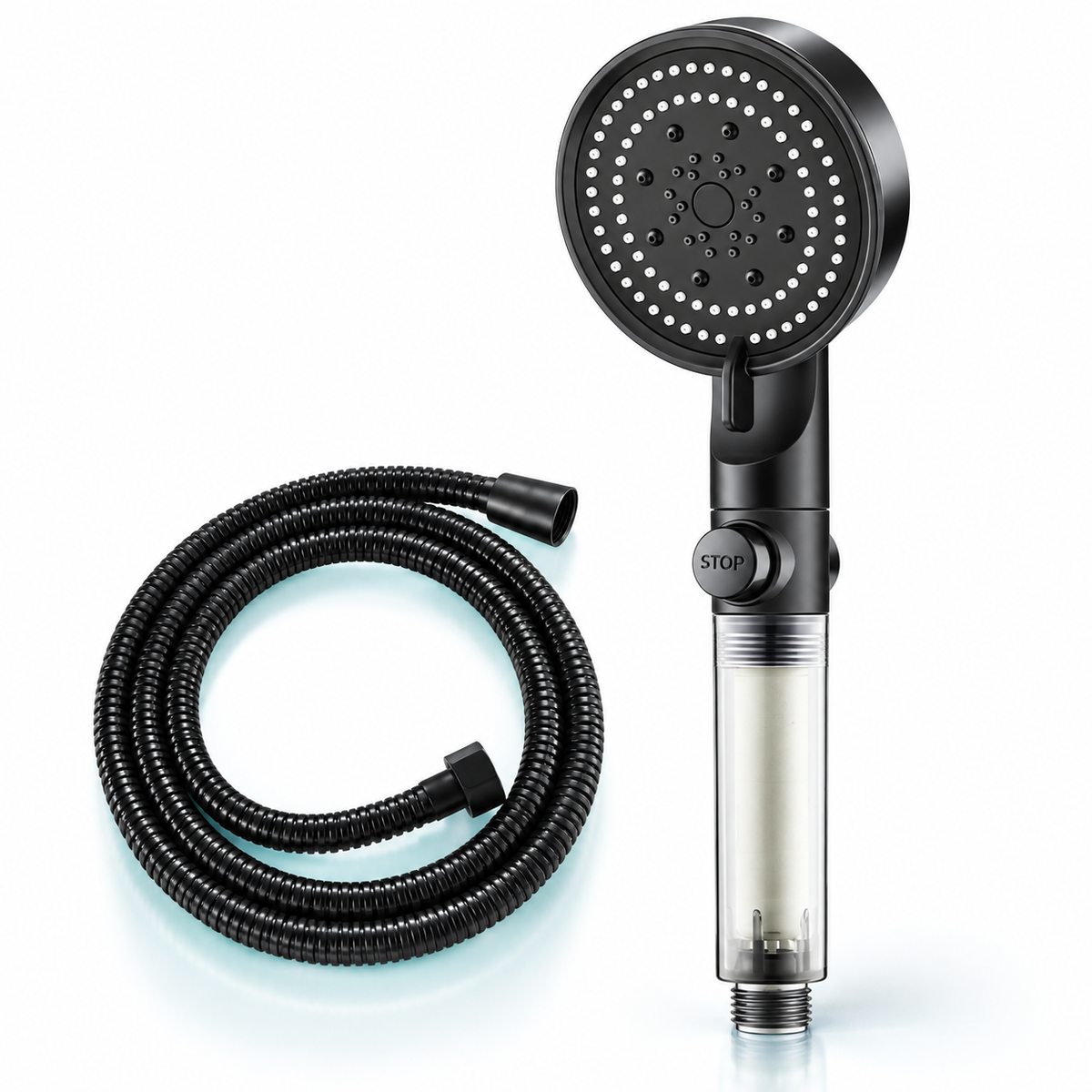 five-mode filtered showerhead - Black / 1.5 m hose