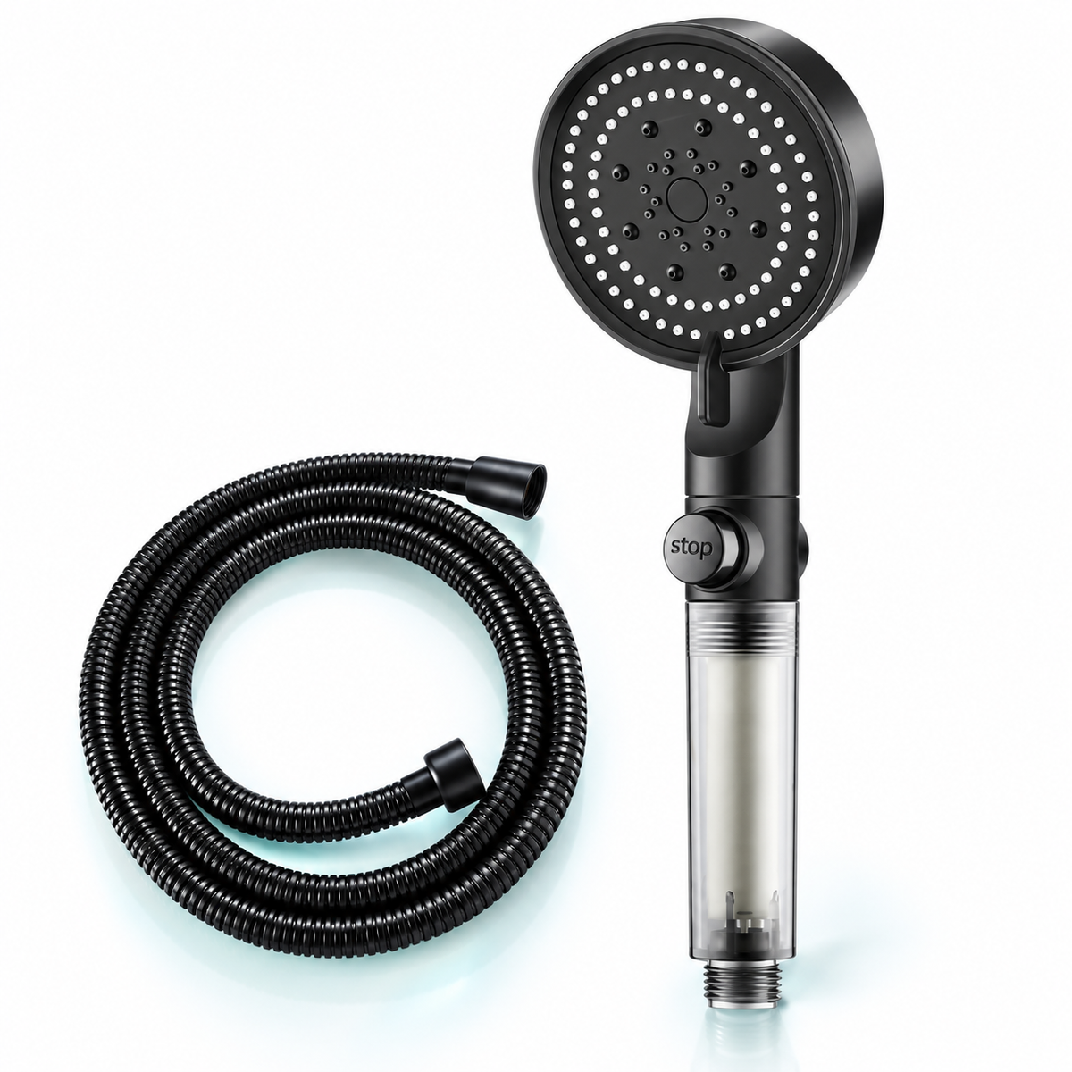 five-mode filtered showerhead - Black / 2 m hose