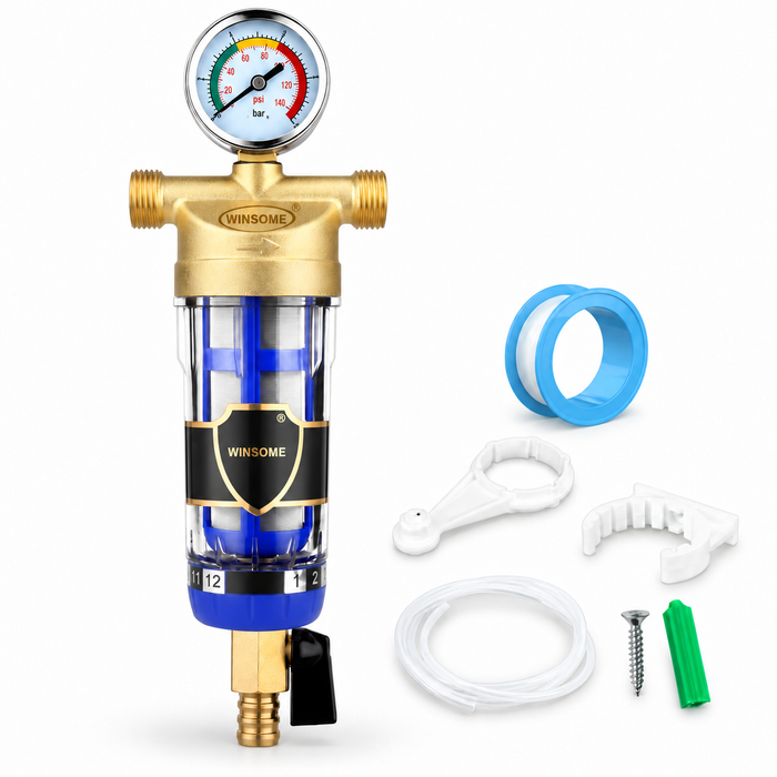 sediment pre-filter - 1/2 in - Scraper and gauge