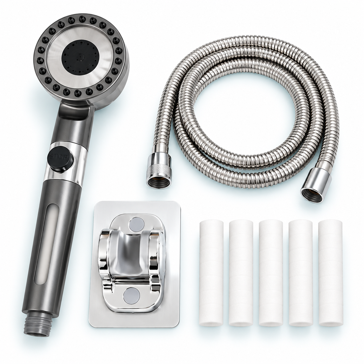 YXF211D - Gunmetal / 1.5 m hose + adhesive holder + 5 refills