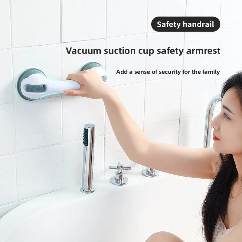 Suction Cup Shower Safety Handle — No-Drill Bathroom Grab Bar for Elderly & Disabled