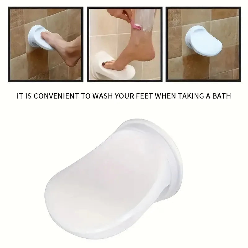 Shower Foot Rest Pedal — Wall-Mounted Suction Cup Leg Rest for Shaving & Washing