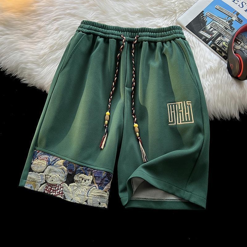 Tapestry Patch Shorts — Heavyweight Waffle Knit
