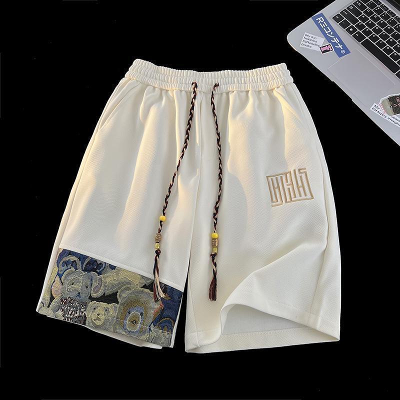 Tapestry Patch Shorts — Heavyweight Waffle Knit