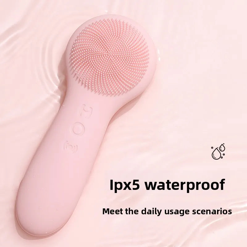 Ultrasonic Silicone Facial Cleansing Brush — Vibration Face Scrubber, USB Rechargeable, Sensitive Skin Safe