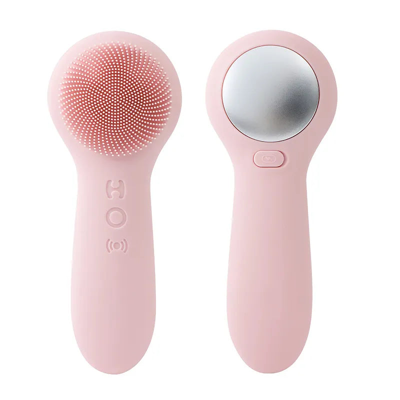 Ultrasonic Silicone Facial Cleansing Brush — Vibration Face Scrubber, USB Rechargeable, Sensitive Skin Safe