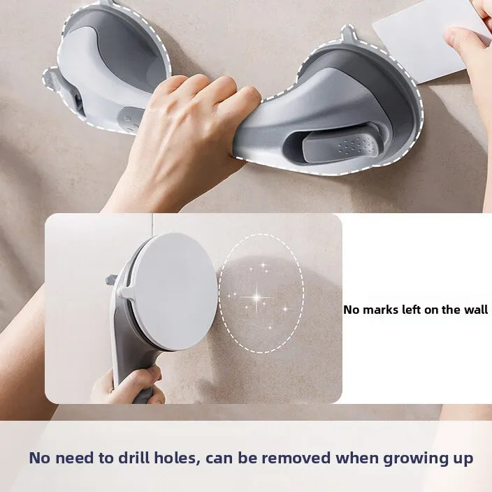 Suction Cup Shower Safety Handle — No-Drill Bathroom Grab Bar for Elderly & Disabled