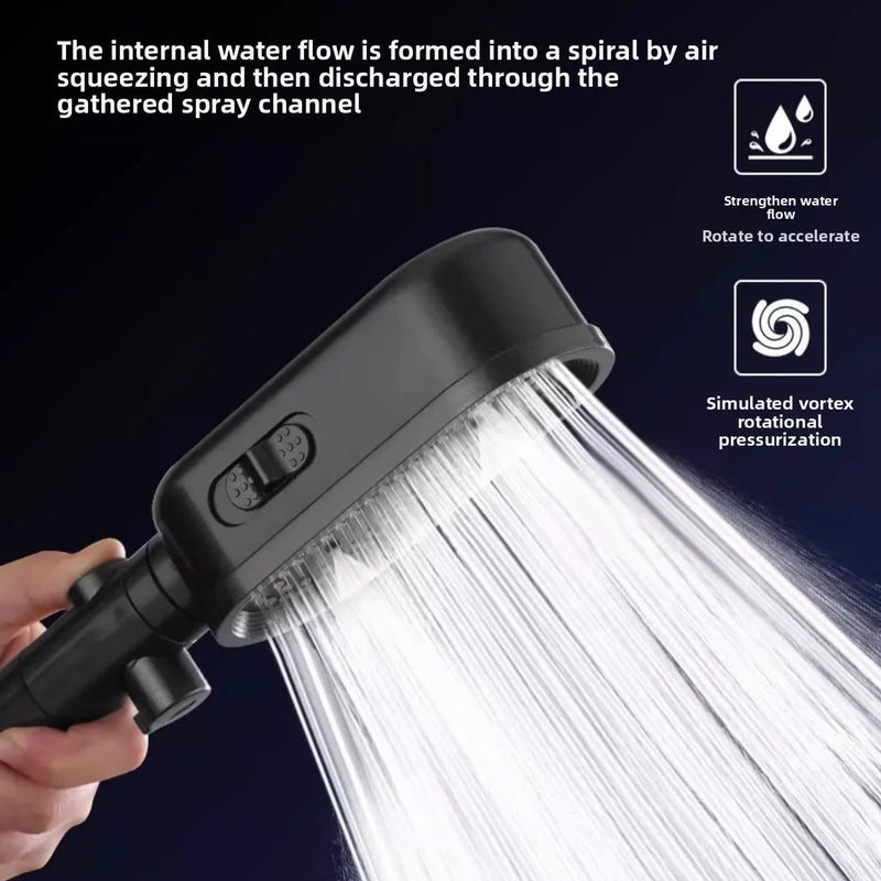 Handheld Filtered Shower Head — High Pressure | Multiple Spray Modes | Elegant Black