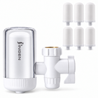 JN15 faucet filter with 7 total cartridges including one installed