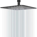 Matte Black Stainless Steel Waterfall Shower Head — High Pressure Large Flow | Bathroom