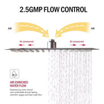 Matte Black Stainless Steel Waterfall Shower Head — High Pressure Large Flow | Bathroom