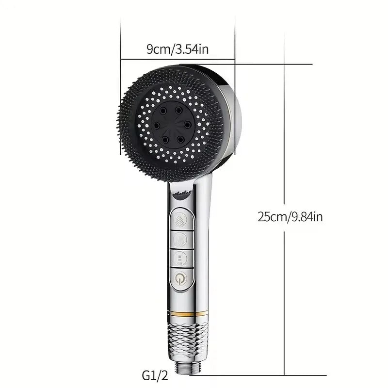 High-Pressure Filtered Shower Head — 4 Speed Settings | Removes Chlorine | Home Bathroom
