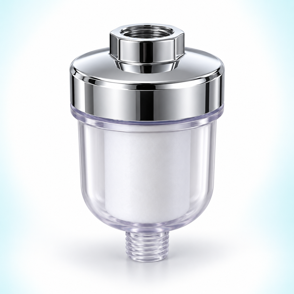 Large inline shower filter