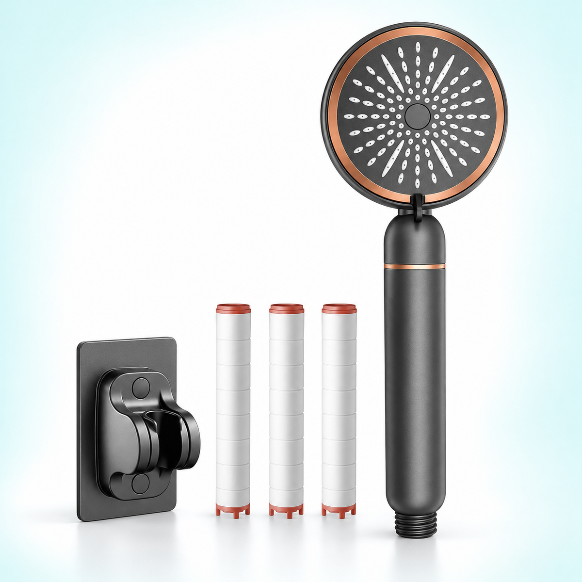 filtered handheld showerhead with selected accessories