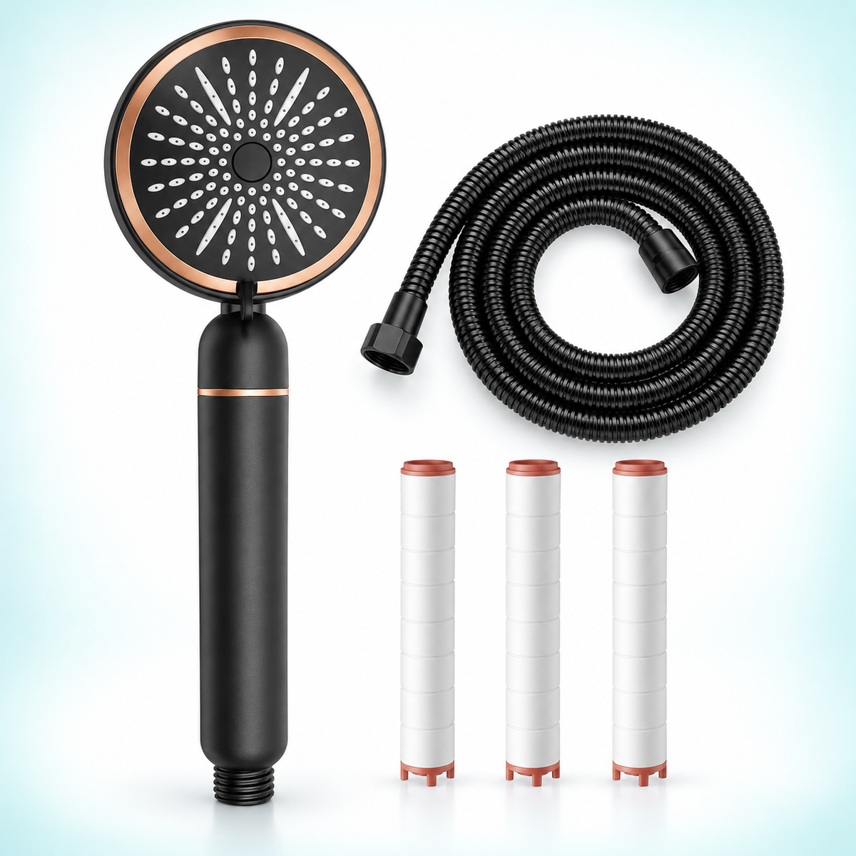 filtered handheld showerhead with selected accessories