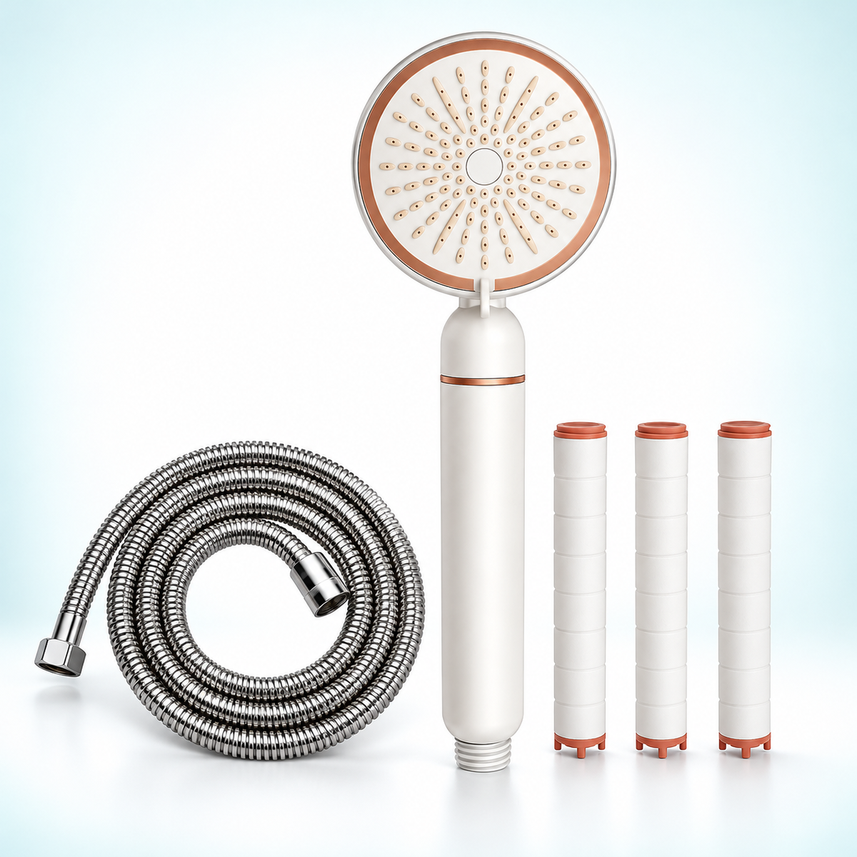 filtered handheld showerhead with selected accessories