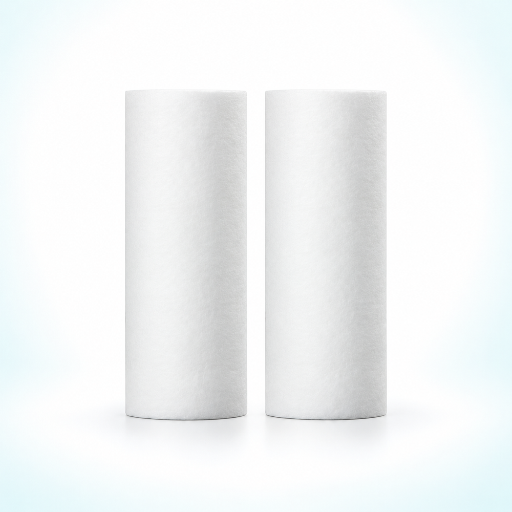 Two white replacement filter cartridges