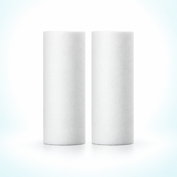 Two white replacement filter cartridges