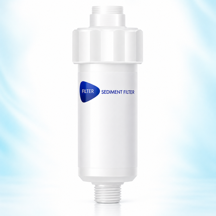 White inline water filter