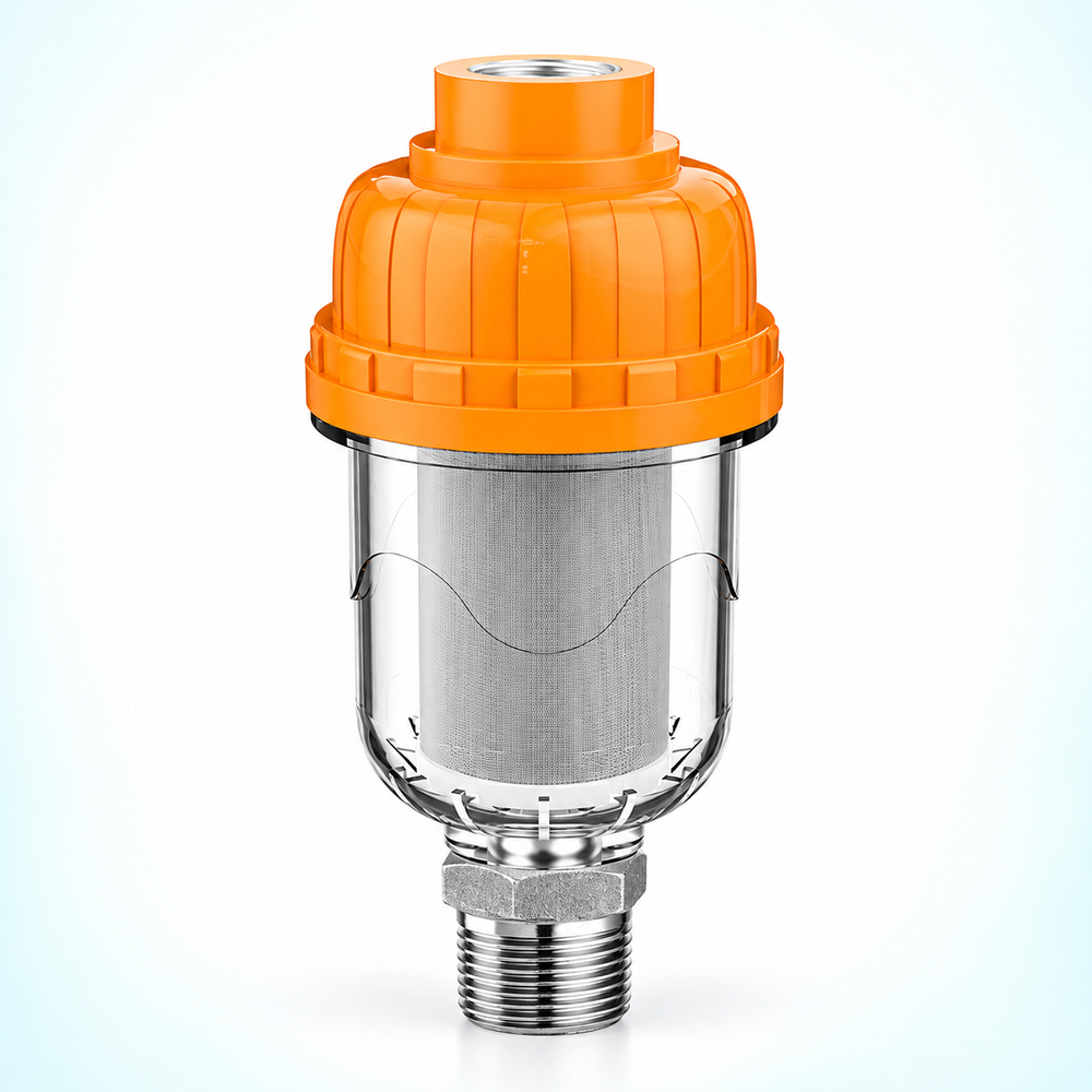 inline water filter - Orange / 1/2 to 3/4 Adapter