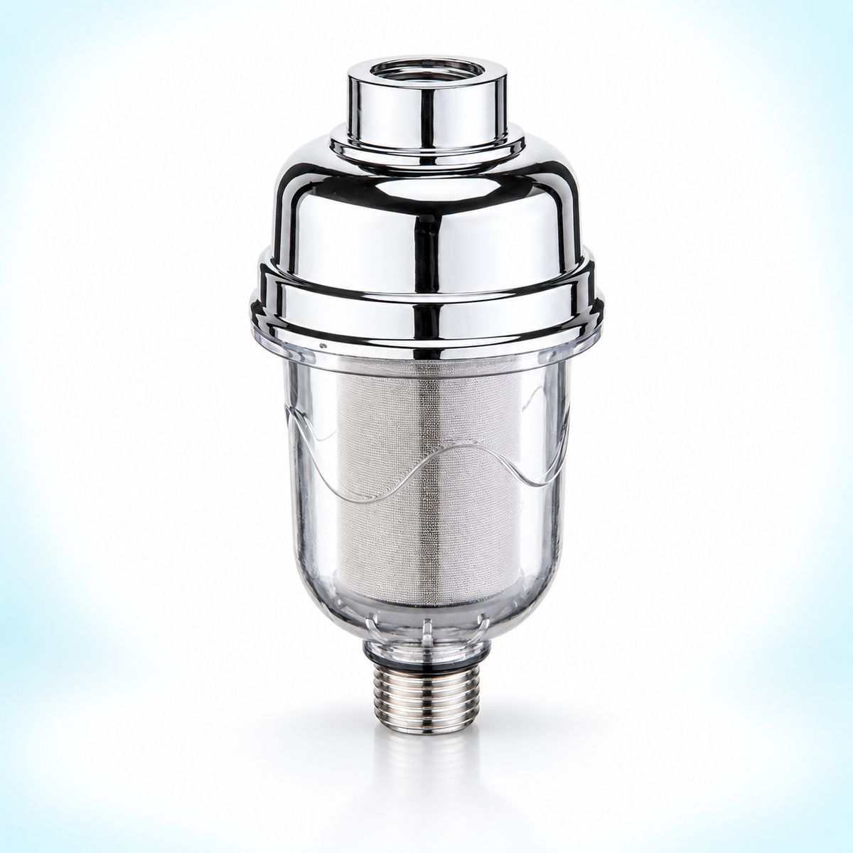 inline water filter - Chrome / Mesh / Metal Outlet