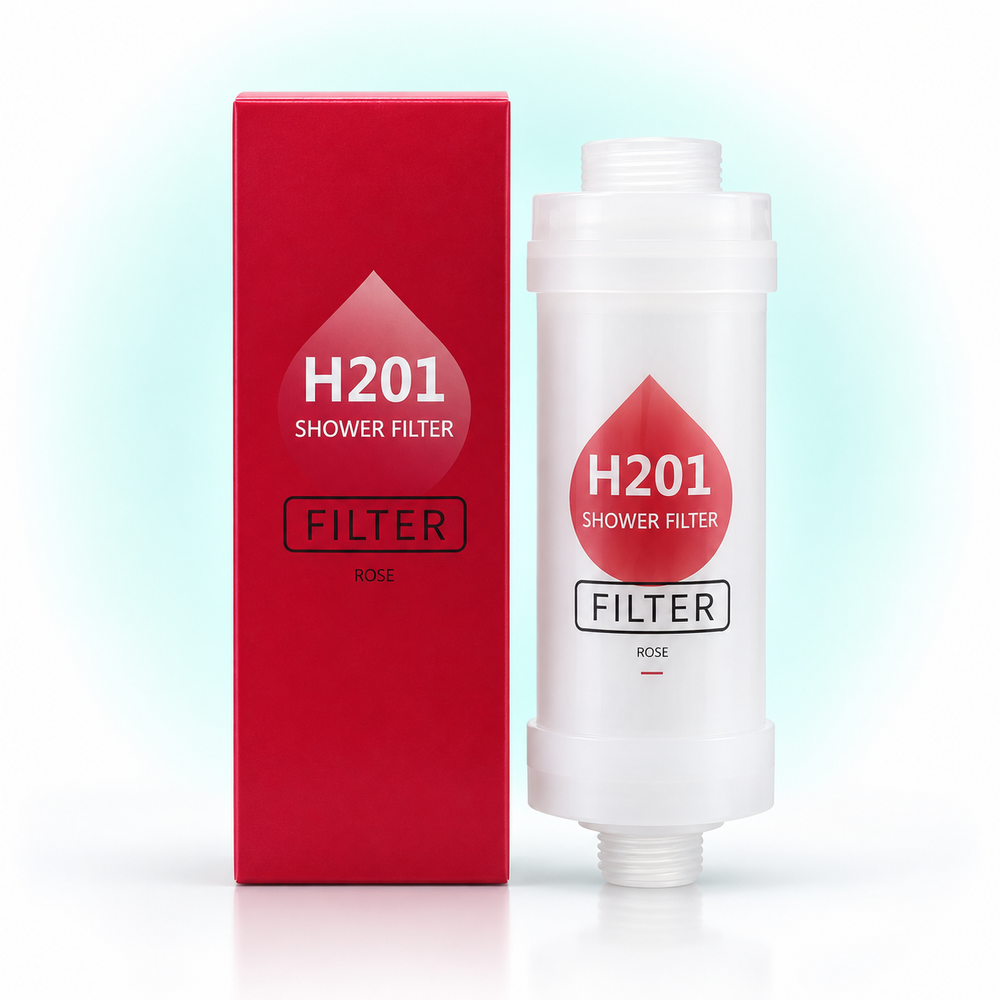 Rose inline shower filter