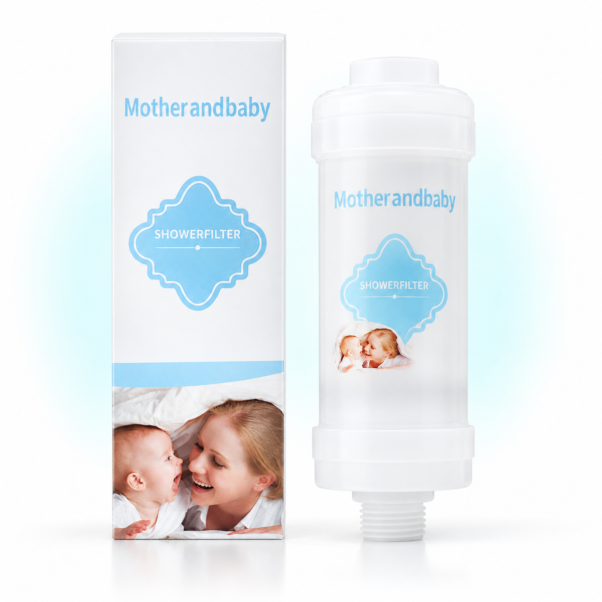 Mother and Baby Label inline shower filter