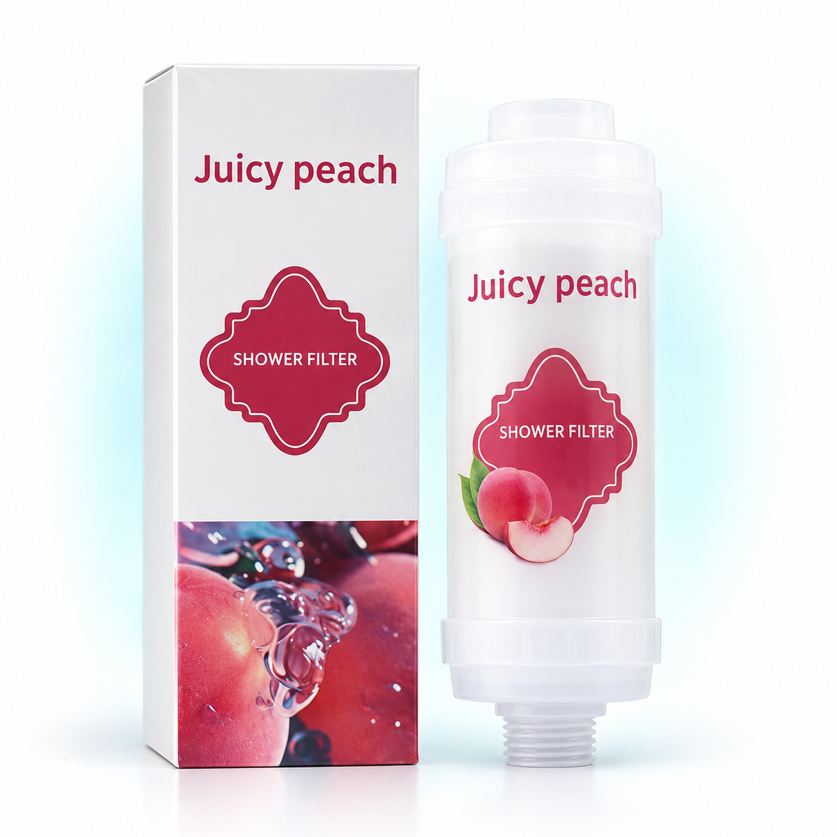 Peach inline shower filter